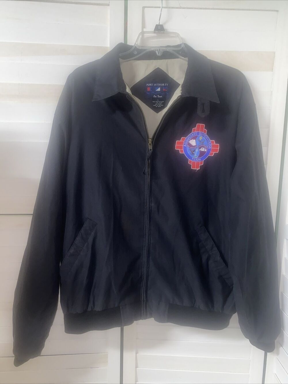 Port Authority Embroidered New Mexico Balloon Fiesta Logo Bomber Jacket Black L